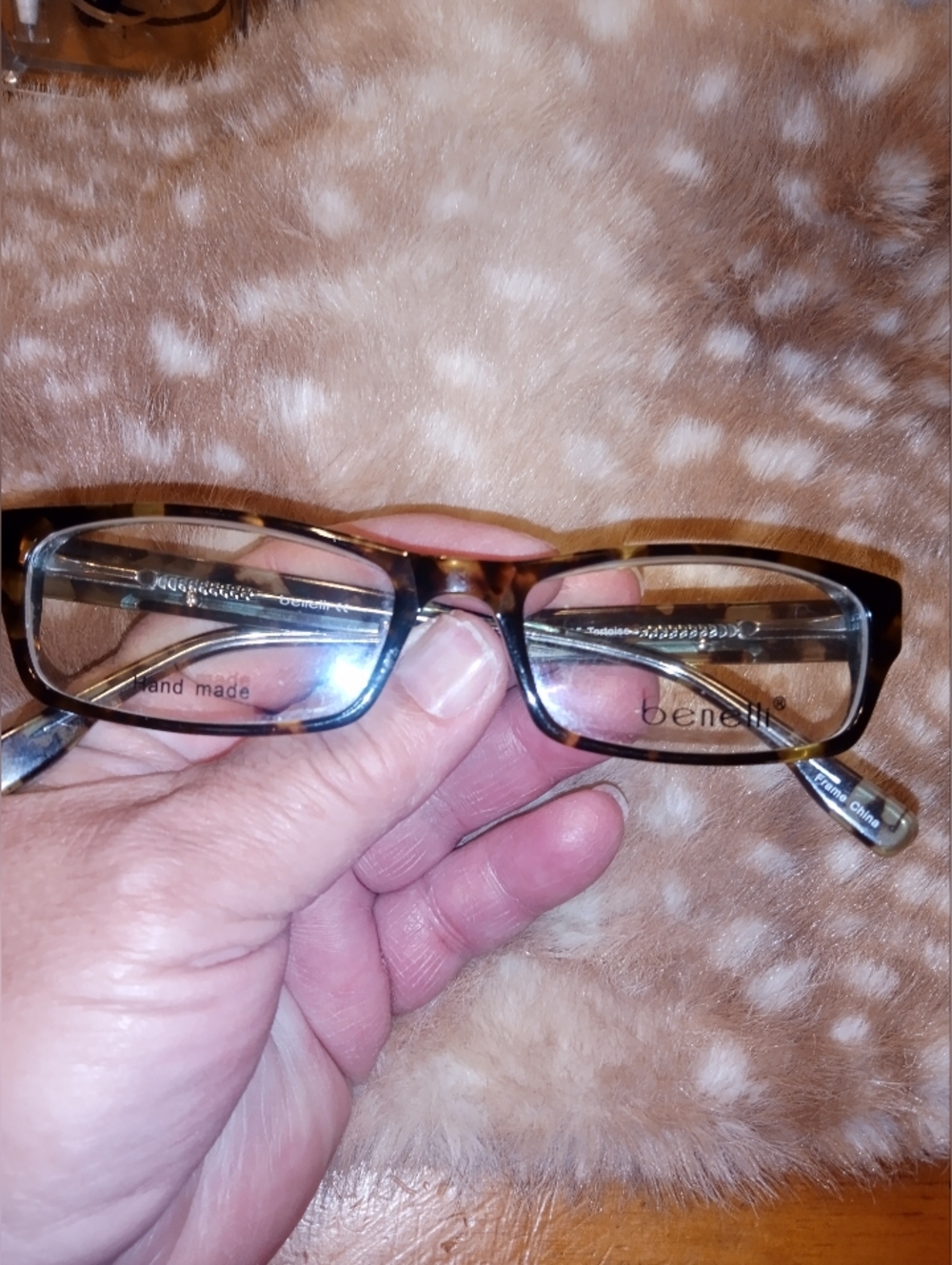 NWT Benelli Rectangular Tortoiseshell Eye Glasses in Brown,Black,And Gold.